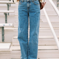 Jankins Low Rise Straight Leg Jeans Mid Wash