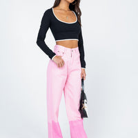 Cameran Straight Leg Denim Jeans Pink
