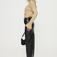 Giacini Faux Leather Maxi Skirt Black