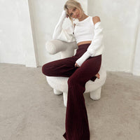 Montana Knit Pants Maroon