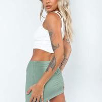 Courtney Low Waist Mini Skirt Green