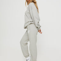 Princess Polly Track Pants Bubble Text Grey / Cloud White