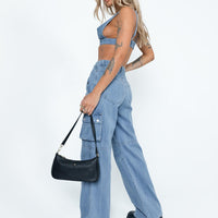 Paige Mid Rise Cargo Jean Denim