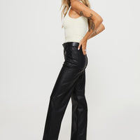 Dempsey Faux Leather Pants Black