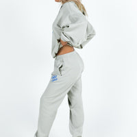 Princess Polly Track Pants Cursive Text Grey / Blue