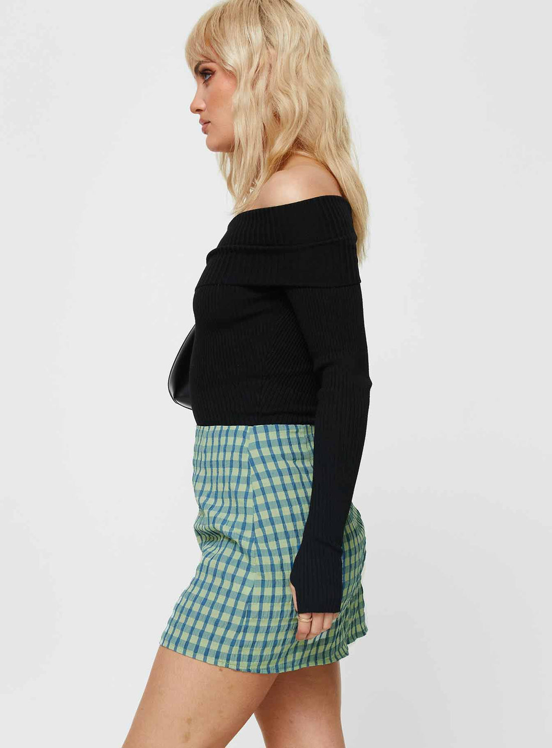 Selby Gingham Mini Skirt Blue / Green