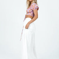 Chels Asymmetric Maxi Skirt White