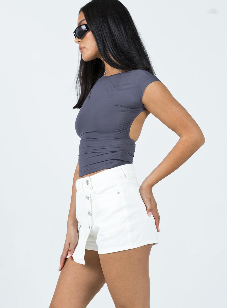 Thronton Denim Shorts White