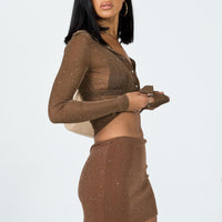 Selby Mini Skirt Brown Glitter
