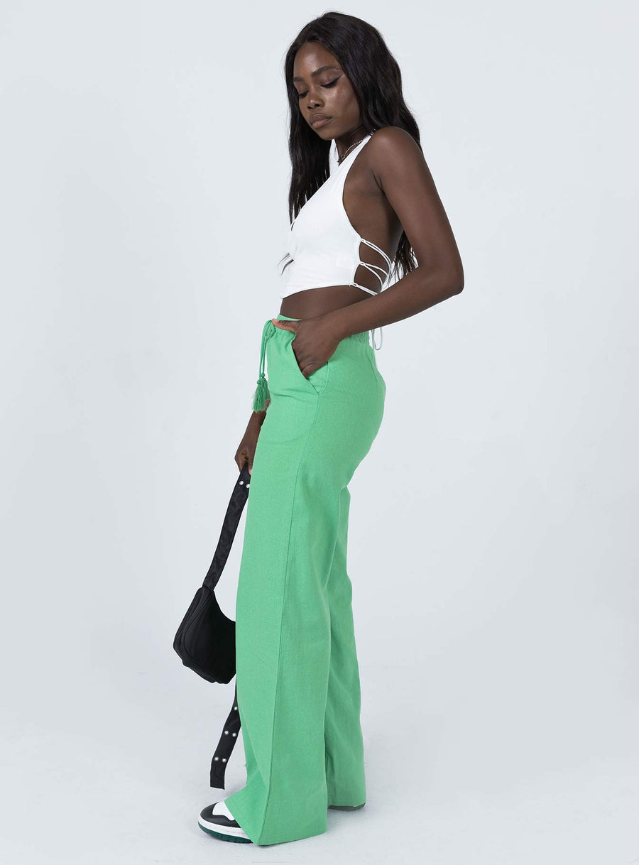 Aubrie Wide Leg Pants Green
