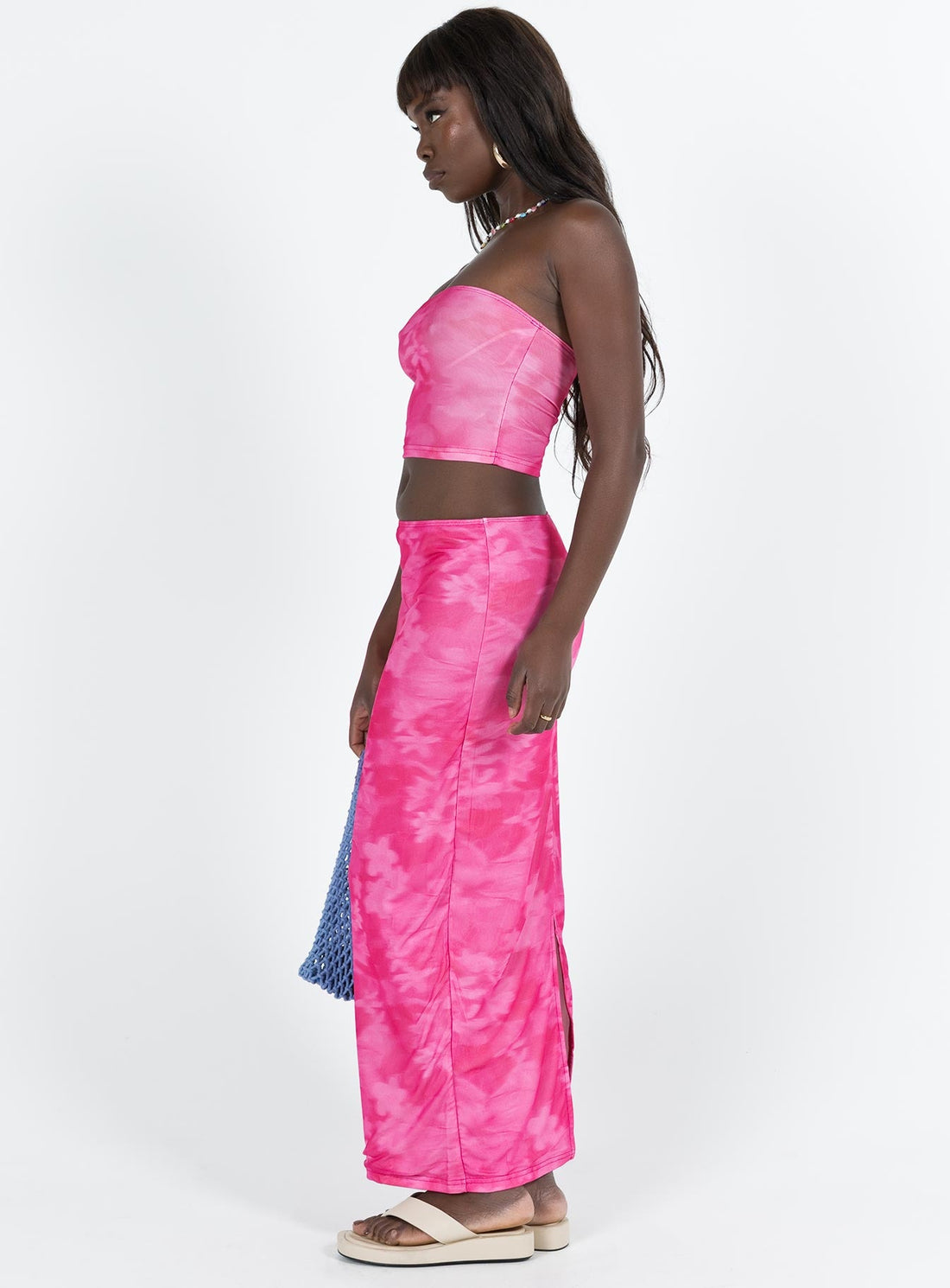 Dunston Mesh Maxi Skirt Pink