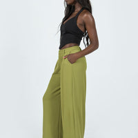 Plazzo Wide Leg Pants Khaki