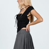 Kierce Pleated Mini Skirt Grey