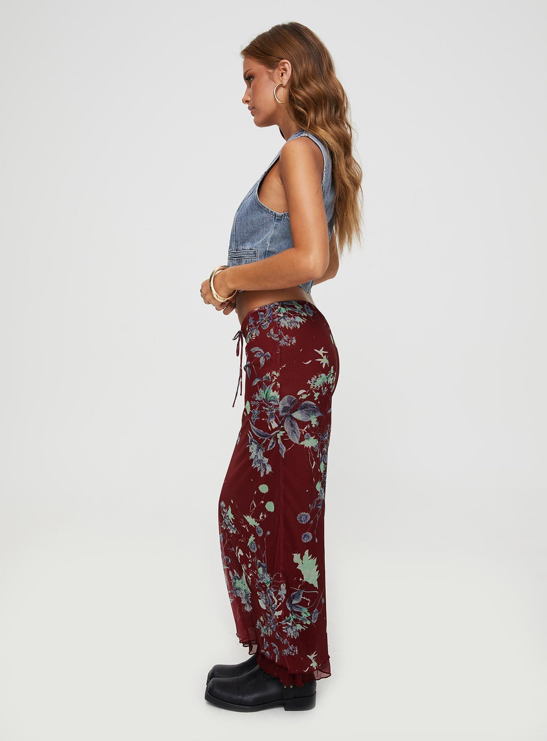 Buchan Maxi Skirt Red Floral