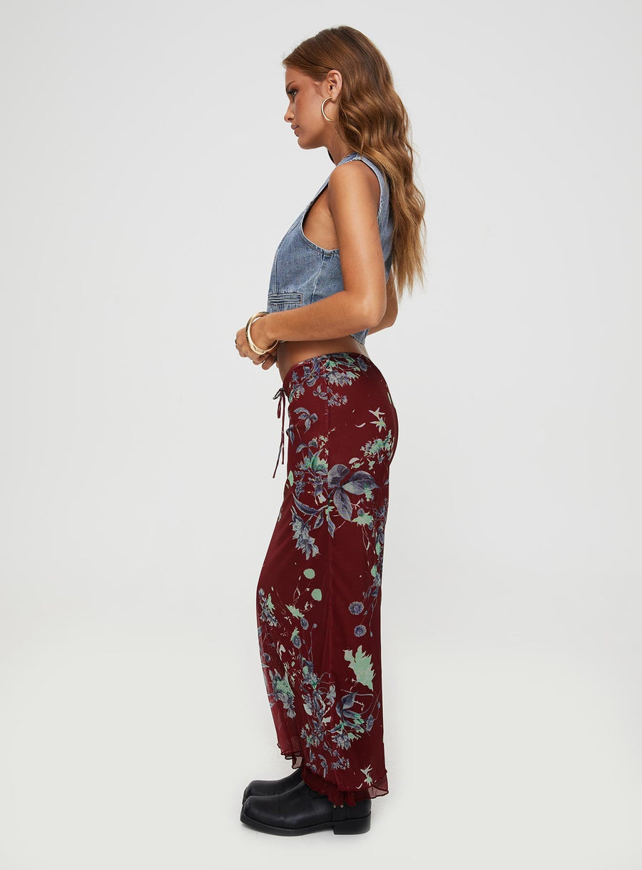 Buchan Maxi Skirt Red Floral