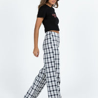 Euros Check Pants Black/White Tall