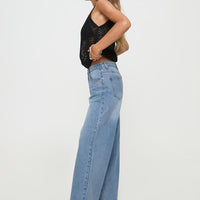 Colemane Mid Rise Flared Jeans Angel Blue