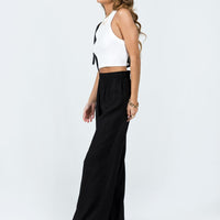 Louis Linen Blend Pants Black Lower Impact