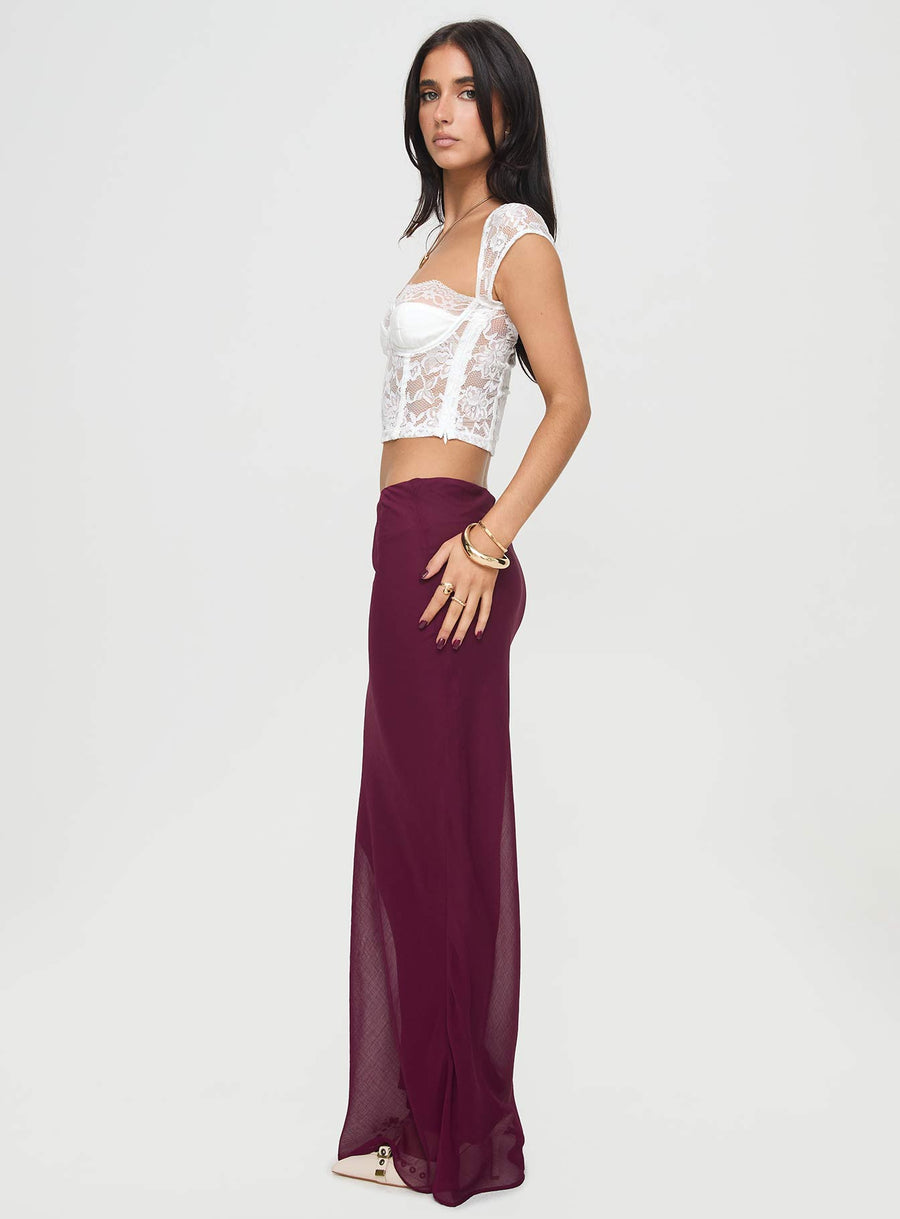 Devon Maxi Skirt Burgundy