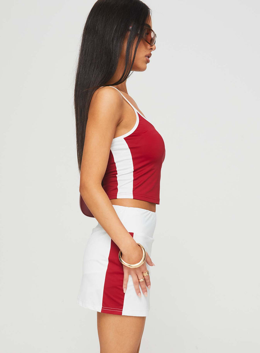 Tex Skort White / Red