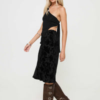 Devore Midi Skirt Black
