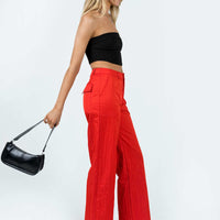 Pagden Nylon Cargo Pants Red