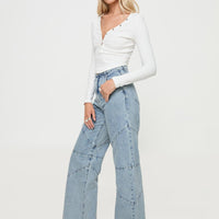 Frenta Moto High Waisted Jeans Angel Blue