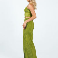 Topakas Plisse Maxi Skirt Green
