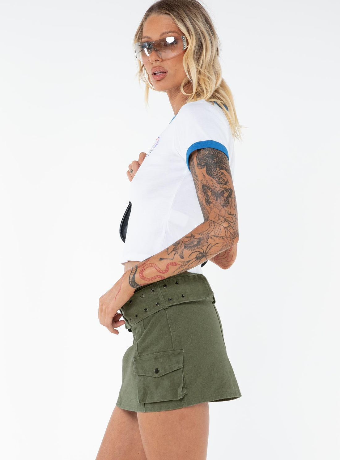 Iconic Cargo Mini Skirt Khaki Tall