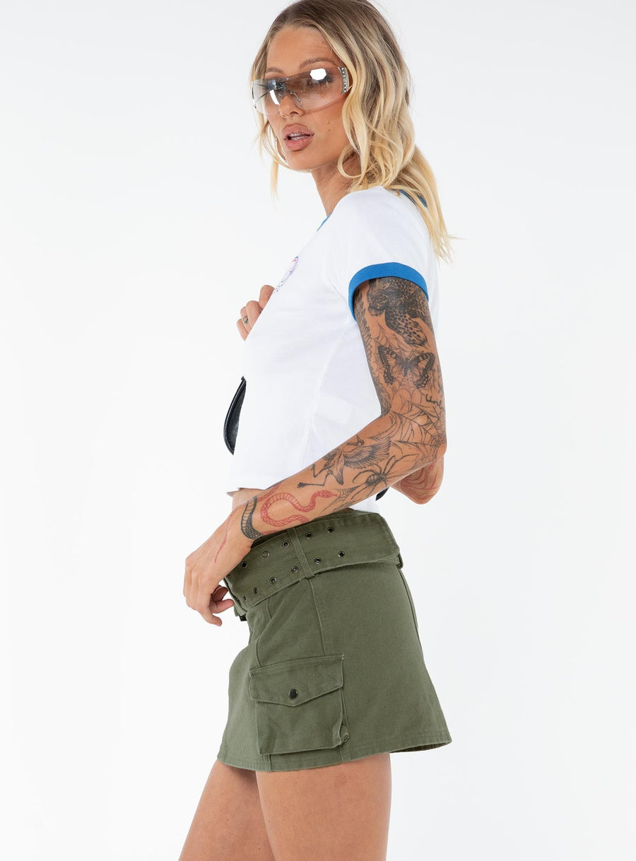 Iconic Cargo Mini Skirt Khaki Tall