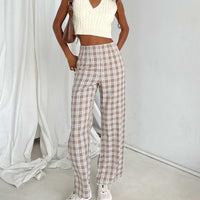 Caronia Check Pants Beige