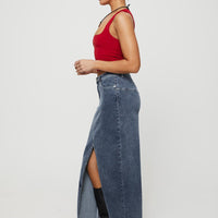 Batkins Maxi Skirt Dark Wash Denim