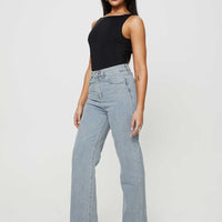 Kalinda High Rise Straight Leg Jeans Blue