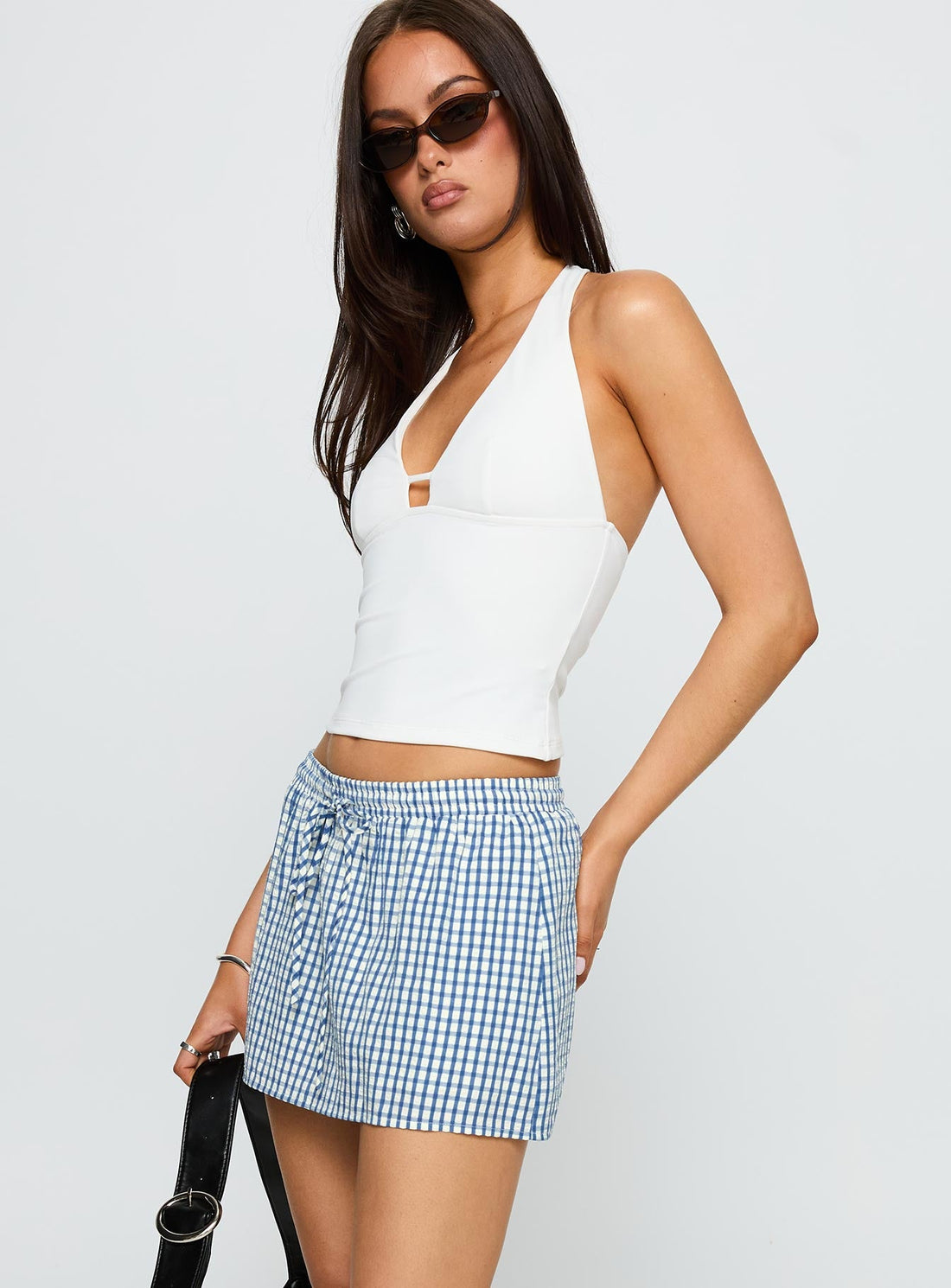 My Way Skort Blue Gingham