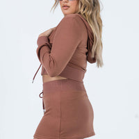 Jaded Y2k Terry Mini Skirt Brown