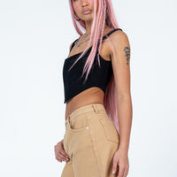 Caral Denim Shorts Tan