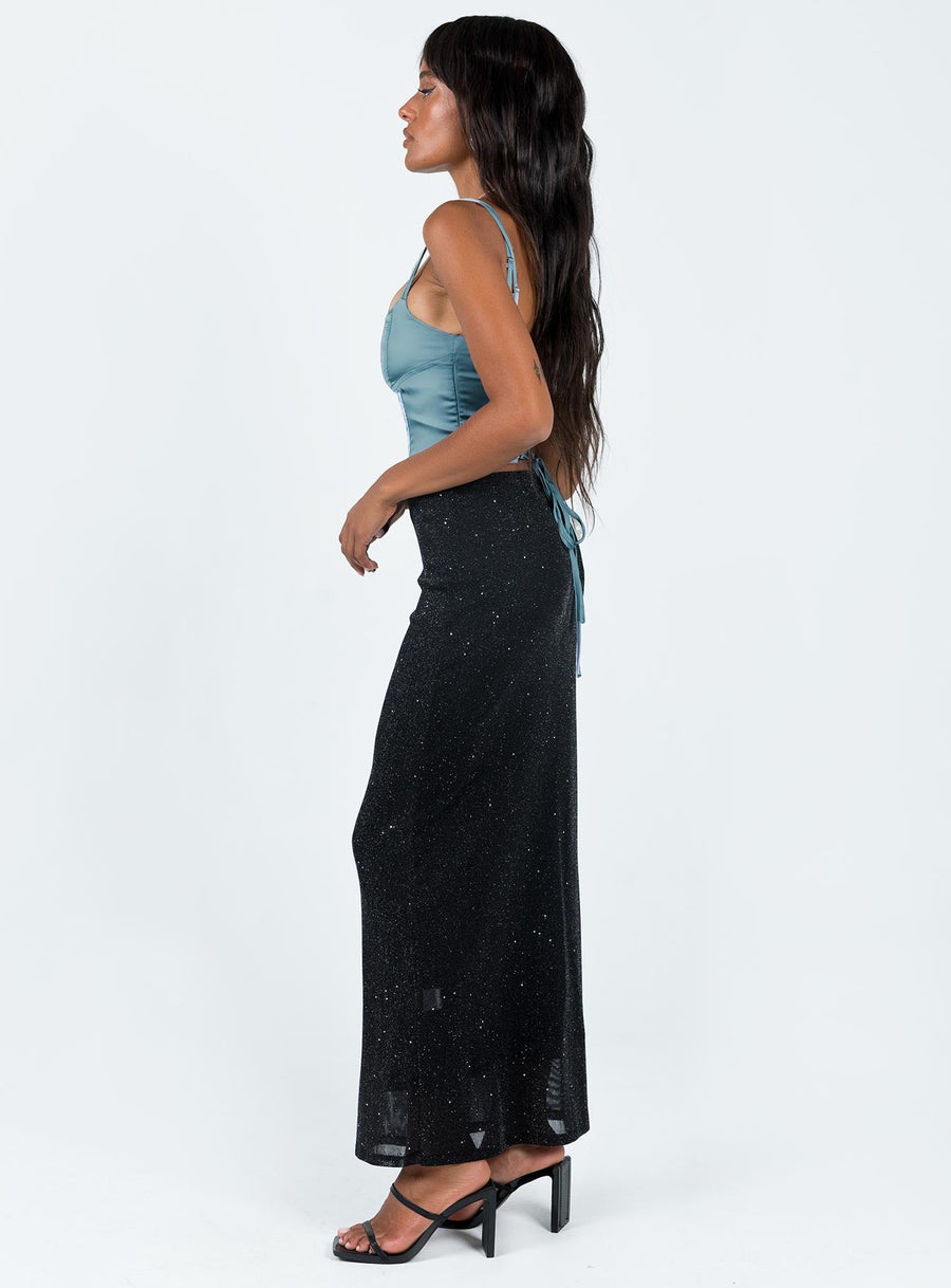 Harriette Maxi Skirt Black Lurex