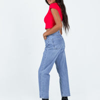 Leta Straight Leg Denim Jeans Mid Blue