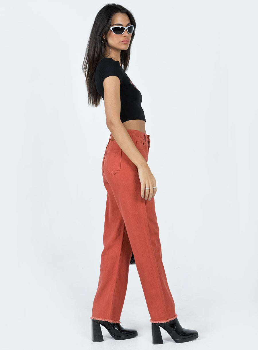 Kalinda Denim Jeans Red