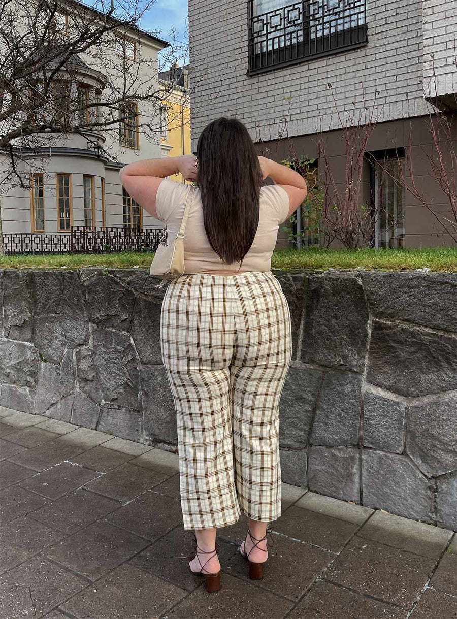 Euros Pants Yellow Check Curve