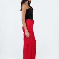 Schafer Wide Legs Jeans Red