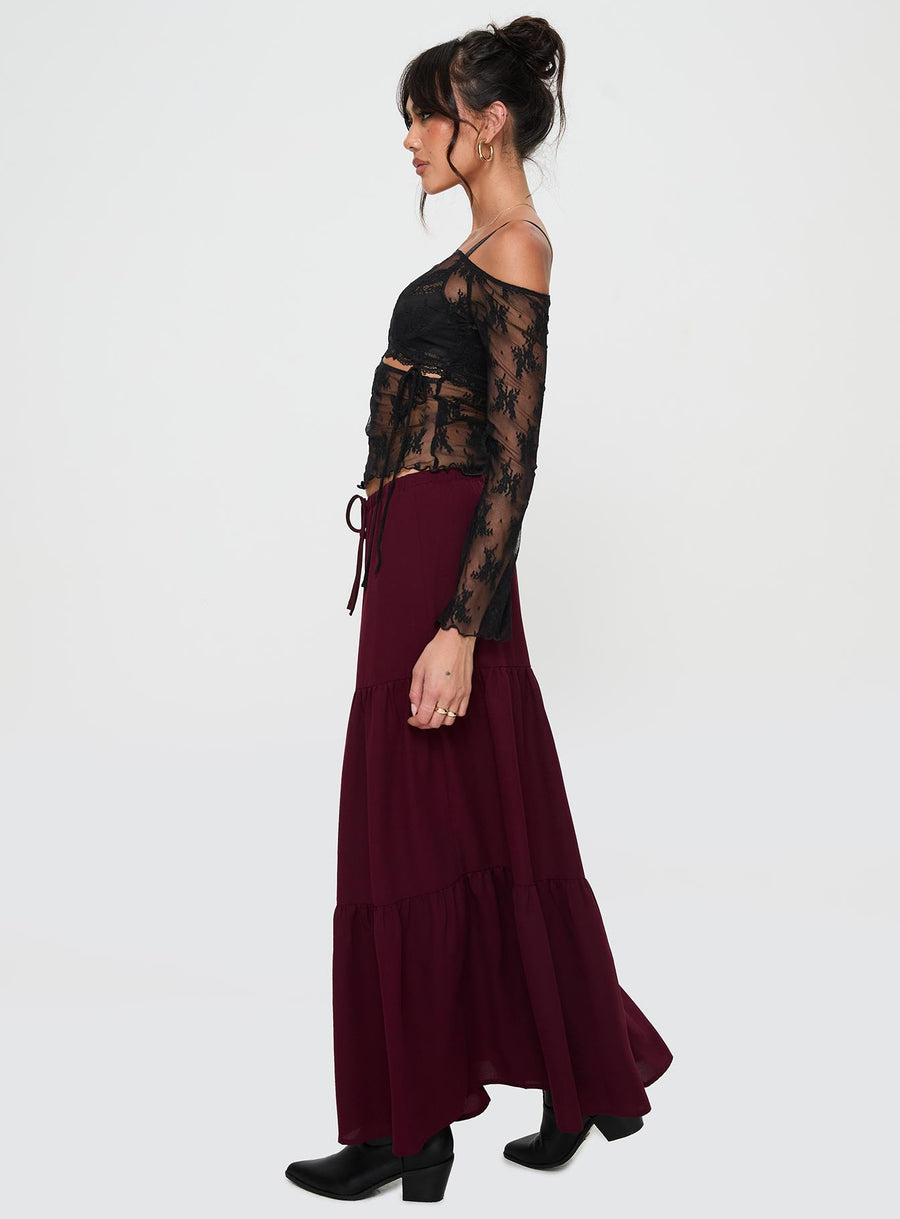 Whole Again Maxi Skirt Burgundy
