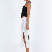Focus On Yourself Midi Skirt White