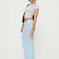 Ponce Boucle Maxi Skirt Light Blue