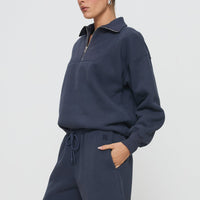 Dream Fleece Longline Shorts Navy