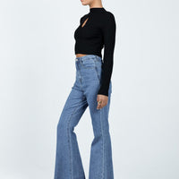 Bolsena Flared Mid Wash Denim Jean