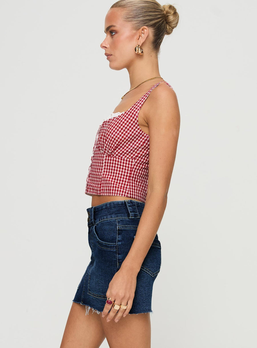 Reel It In Denim Mini Skirt Dark Wash