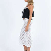 Ella-rae Midi Skirt White