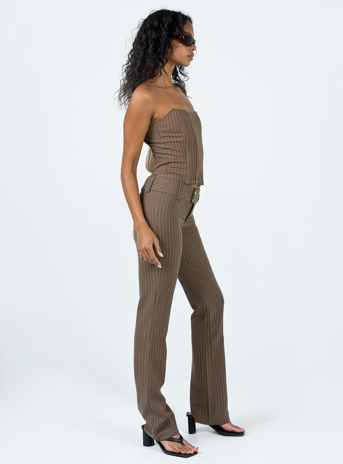Motel Navida Trouser Pinstripe Brown
