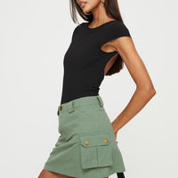 Lydie Cargo Mini Skirt Green